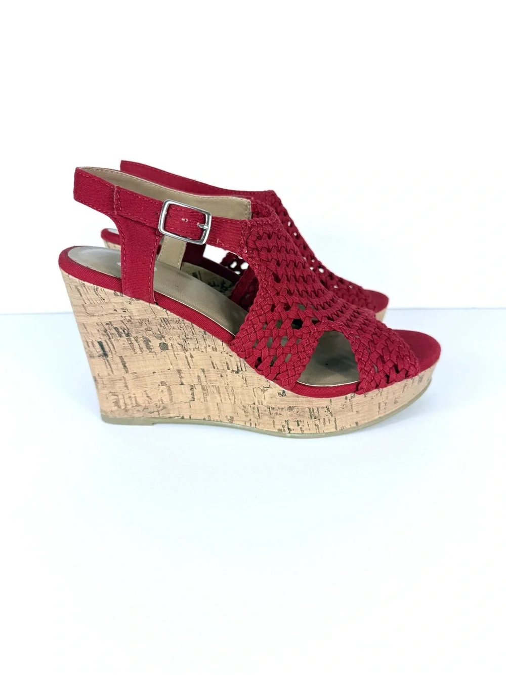 SO Red Wedge Sandals